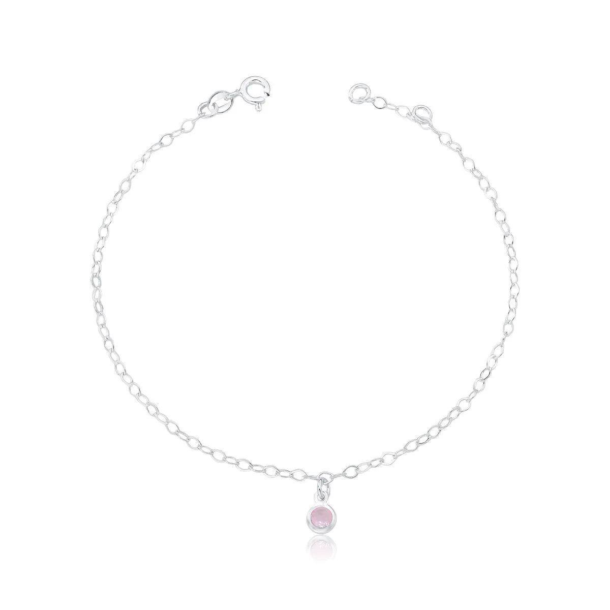 Pulseira de prata 925 ponto de luz infantil